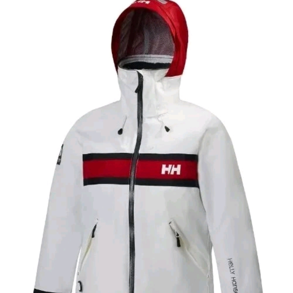 Helly Hansen White and Red Hooded Jacket